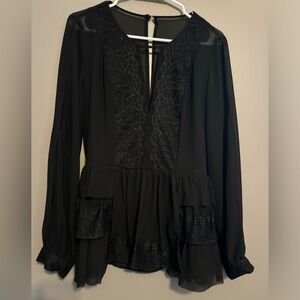 Elegant Black Lace Blouse